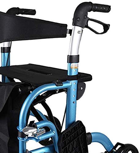 Rollator Walker Wózek na zakupy Seniorzy Walking Frame Aid Mobility Wózek Wózek Lekki wózek na skuter Składany z siedziskiem i torbą Interesting