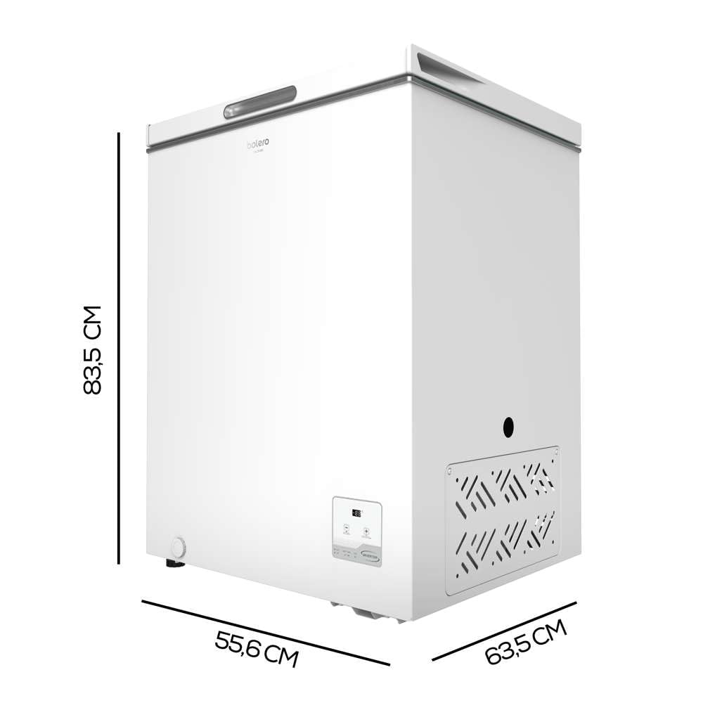 Cecotec Horizontal-Gefrierschrank Bolero CoolMarket Chest 142 White E. 142 l Fassungsvermögen, Inverter-Plus-Modus, Doppelfunktion, Schnellgefrieren, Innenkorb, elektronische Steuerung, Klasse E.
