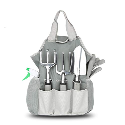 Preisvergleich Produktbild LOVEZMY Gartengeräte, 9-teiliges Hochleistungs-Gartengerät für den Außenbereich, Edelstahl-Handwerkzeug Tragegriff Einkaufstasche, Gartenhandschuhe und Gartenscheren Geschenke für Männer und Frauen