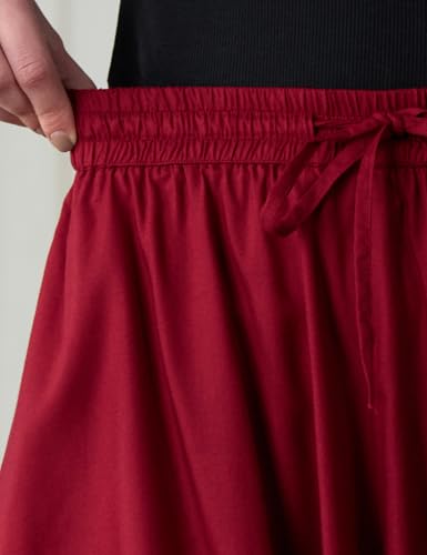 Image of Amazon Brand - Symbol Women Rayon Flared Shorts (with Self Fabric Belt) (Available in Plus Sizes)