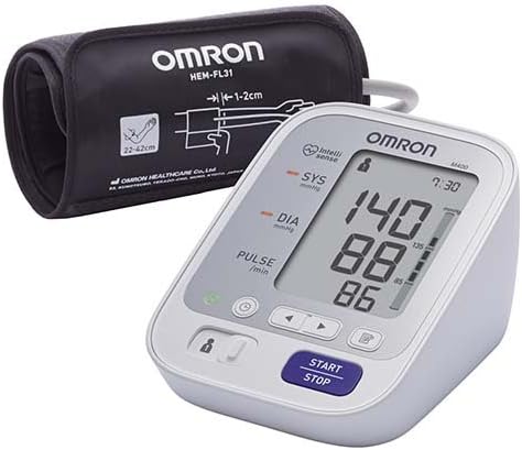Omron M400 Blood Pressure Monitor with cuff attached
