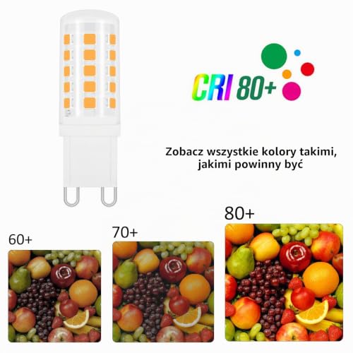 Akynite Żarówki LED G9 4 W, ciepła biel, 2700 K, odpowiednik dwubiegunowej żarówki halogenowej 33 W 40 W, 400 lm, 230 V G9 LED żarówka kapsułowa do żyrandola/lampy ściennej, nieściemnialna, bez