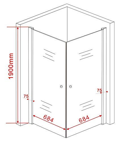 DE BESTE HOEKINSTAP DOUCHECABINE: MÜNCHEN-FROST / 8 MM ZONDER DOUCHEBAK (80 X 80 X 190 CM)