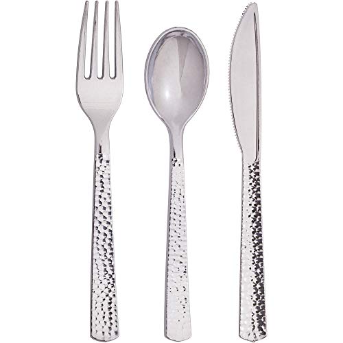 Club Pack of 288 Silver Hammered Cutlery Set 7.75
