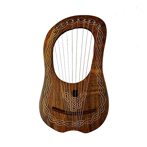 Tsts Lyre Harp 10 String Lyre Harp Musical Instrument Wooden Miniature Harp Music Accessories String Instruments #TOP3