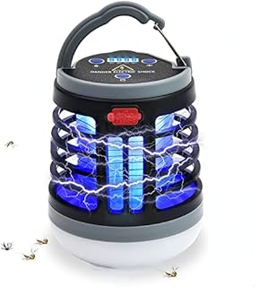 Bug Zapper, LETOUR Mosquito Killer Lamp 800V Electric Insect Killer USB Rechargeable Camping Light Outdoor Mosquito Repeller with Camping Lantern Ant Killer Electric Fly Killer for Indoor Outdoor