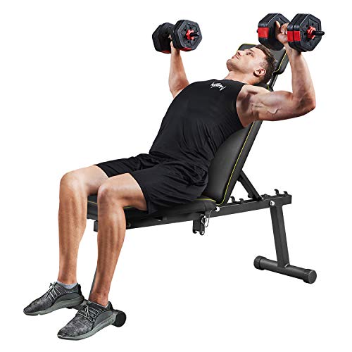 ZENOVA Weight Bench , Adjustable Workout Bench for Full Body Exercise, Utility Exercise Bench Fast Folding for Strength Training