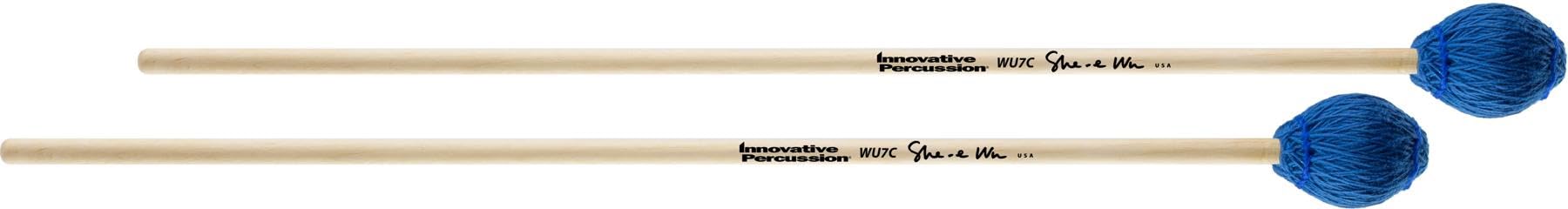 Ex Hard Marimba Mallets - Blue Bamboo Cord, Birch
