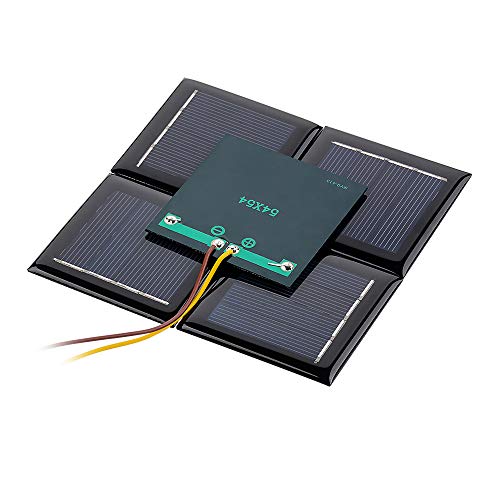 AOSHIKE 10Pcs 2V 130mA Micro Solar Panels Photovoltaic Solar Cells with Wires Solars Epoxy Plate DIY Projects Toys 54mm x 54mm/2.13\" x 2.13\"