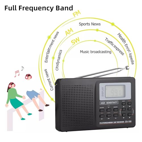 Radio portátil digital AM/FM con pantalla LCD miniatura 7
