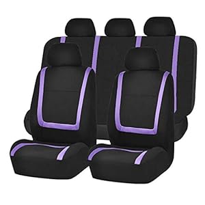 HotYou Car Seat Covers, Full Set Front & Rear Universal Resistant Covers Set, Auto Interior Accessories Universal Car Seat Cover Protector,Removable and washable,Purple