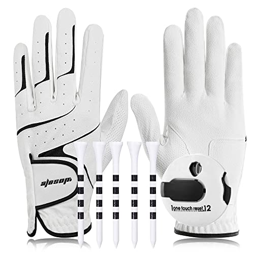 wosofe Golf Glove Left Hand Men PU Transparent Non-Slip Nanocloth Lycra Accessories No Sweat...