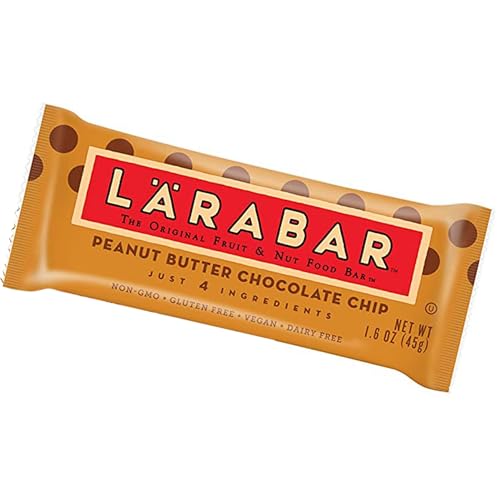 LÄRABAR Gluten Free Bar, Peanut Butter Chocolate Chip, 1.6 oz Bar, Whole Food Gluten Free Bars, Dairy Free Snacks