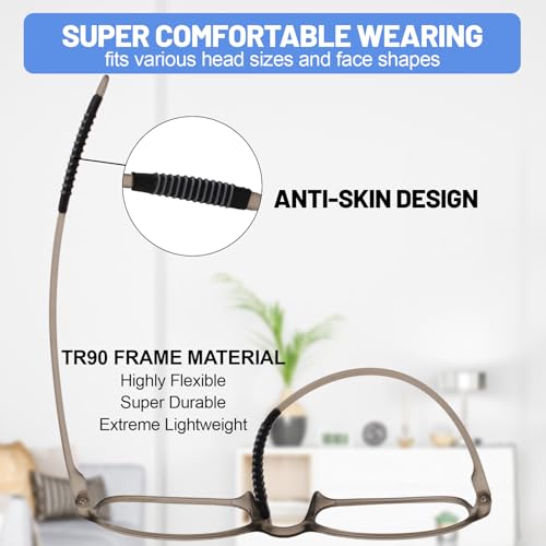Image of 4 Packs Lightweight Reading Glasses for Women Men Blue Light Blocking Readers 1.0 1.5 2.0 2.5 3.0 4.0