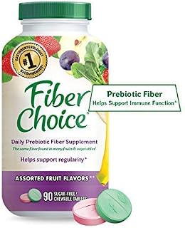 Fiber Choice Daily Prebiotic Fiber Chewable Tablets, Helps Support Regularity*, Prebiotic Fiber Helps