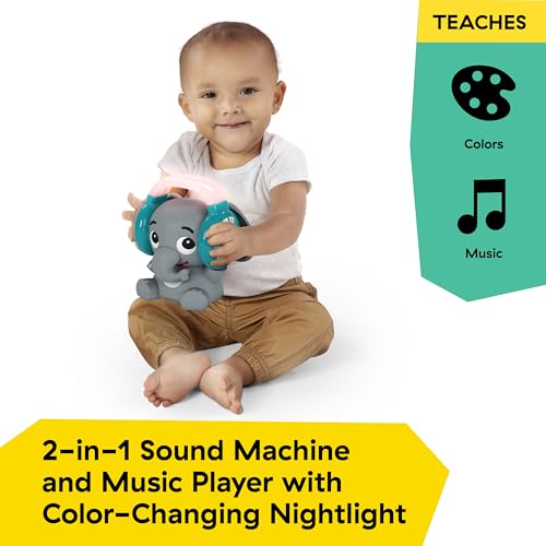 Image of Baby Einstein Earl The Elephant Bluetooth Soother Sound Machine for Sleep, Stream Music and Color-Changing Night Light, Infant to Toddler