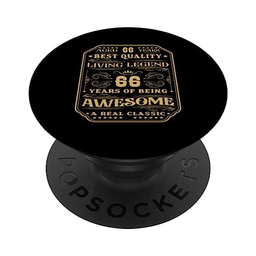 66 Años De Ser Asombroso 66 Años 66 Cumpleaños Hombre PopSockets PopGrip Intercambiable