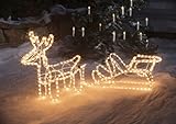 Warmweiße Lichtfarbe strahlt: Sorgen Sie für einen Blickfang mit dem Westfalia Rentier, dessen warmweißes Leuchten sofort ins Auge sticht und eine geborgene Atmosphäre schafft.
