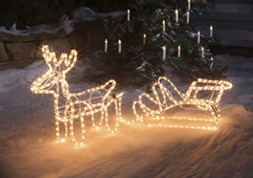 LED Rentier mit Schlitten Weihnachtsdeko Garten 2023 finden garten