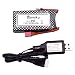 Blomiky 1 Pack 7.4V 1600mAh 25C T Connector Plug Li-Po Battery and USB Cable for 9125 1/10 Scale 4X4 48KMH 4X4 Fast RC Truck Cars 25-DJ02 9125 Battery 1