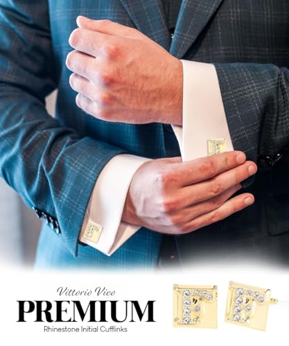 Rhinestone Initial Cuff Links: A to Z2