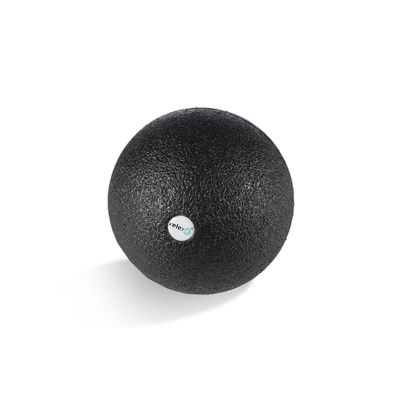 Relexa Faszienball 12cm - Ideal Zur Massage Bei Rückenschmerzen & Als Ergänzung Zum Fitness-Training - Angenehmes Material & Recyclebar - Schwarz