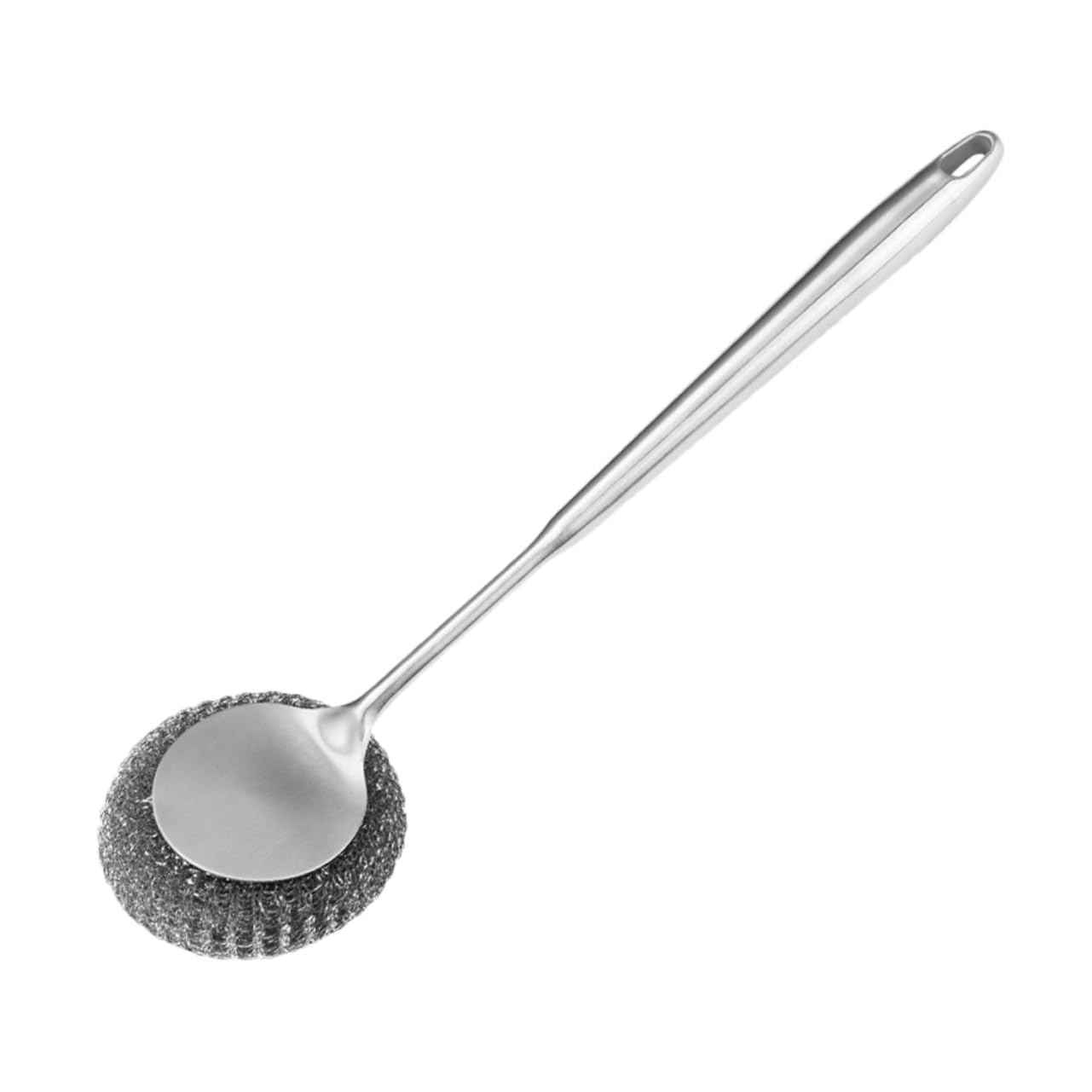 Cabilock 5 Piezas Cepillo para Sartenes De Acero Inoxidable Fregador De Platos De Cocina Cepillo para Lavar Platos con Mango Pequeño De Limpieza Acero Inoxidable 304 Silver