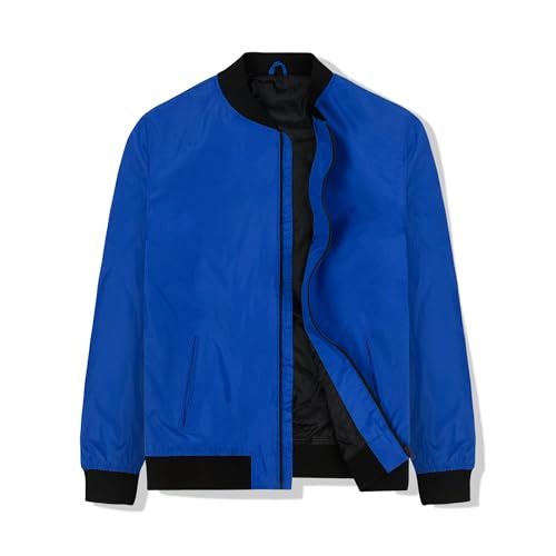 JOYSON Men's Lightweight Bomber Jacket Blue S
