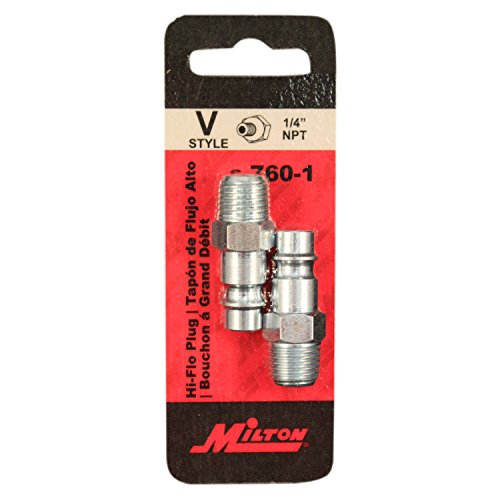 Enchufes neumáticos Milton estilo V de 1/4" MNPT en acero resistente 5