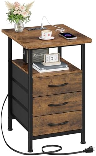GYIIYUO Night Stand with 19” Large Tabl…