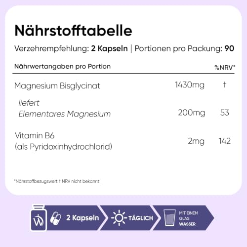 WeightWorld Magnesium Bisglycinat Kapseln - 1432 mg pro Portion – Ansicht 3