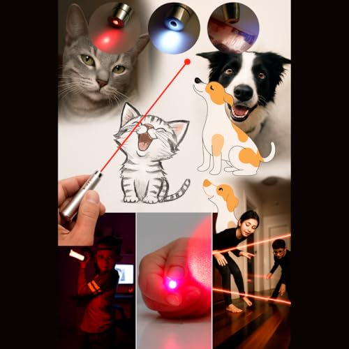 Image of IK - (Pack of 2) LED Laser Pointer Pen | Red Laser Pointer for Office Presentation, Pet Toy & Party Use | High Power Laser Beam Flare Light | Red Pointer Pen for Kids & Presentation Laser Light