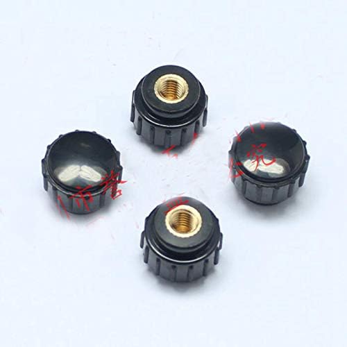 M3 M4 M5 Handle Plastic head Knurled Nuts Brass Core Nut Straight Handle Adjustment Screw Cap Nut Black QTY 6Pcs (Size: M3)