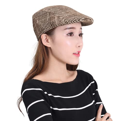 BRATS N BEAUTY®-Girl/Women Autumn Checkered Vintage Herringbone Flat Cap/Boy or Male Durable Sports Peaked Riding Hat/Beret Country Golf Hats Caps - Brown Color (B0BL7LPKJ2) Amazon Price History, Amazon Price Tracker