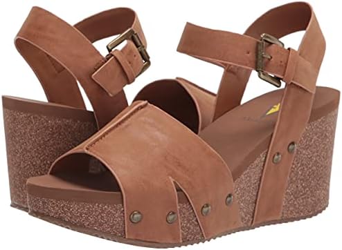 VOLATILE Women's Ankle Strap Wedge Sandal, TAN, 10 | Image 6