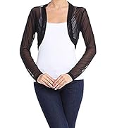 Women Juniors Sheer Bolero Chiffon Shrug Long Sleeve