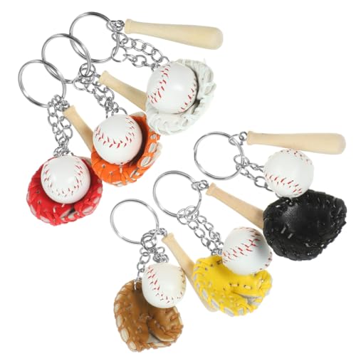 Porte-clés baseball idée présent sport lot de 6 petits souvenirs blancs pour fête de club