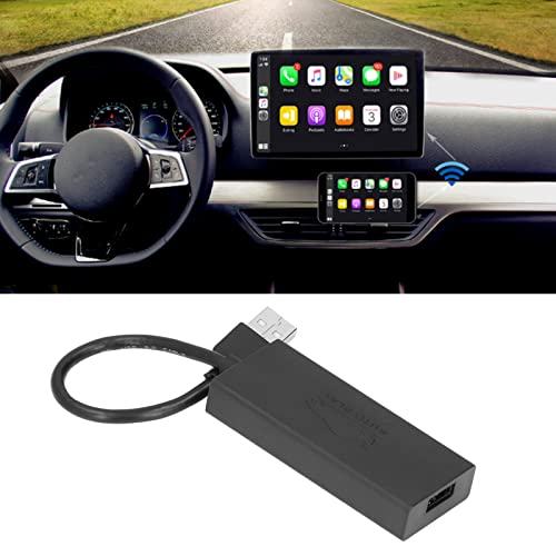 Aramox Adaptador de carplay sem fio, adaptador sem fio USB Carplay Dongle ABS preto universal para I