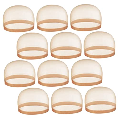 Healeved 12pcs Wig Mesh Caps Stretchy Elastic Wig Net Hat for Hairdressing Salon Wig Mesh Hat for Halloween Costume Party