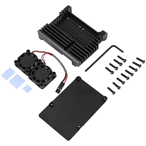 Carcasa de aluminio anodizado con doble ventilador integrado para 4