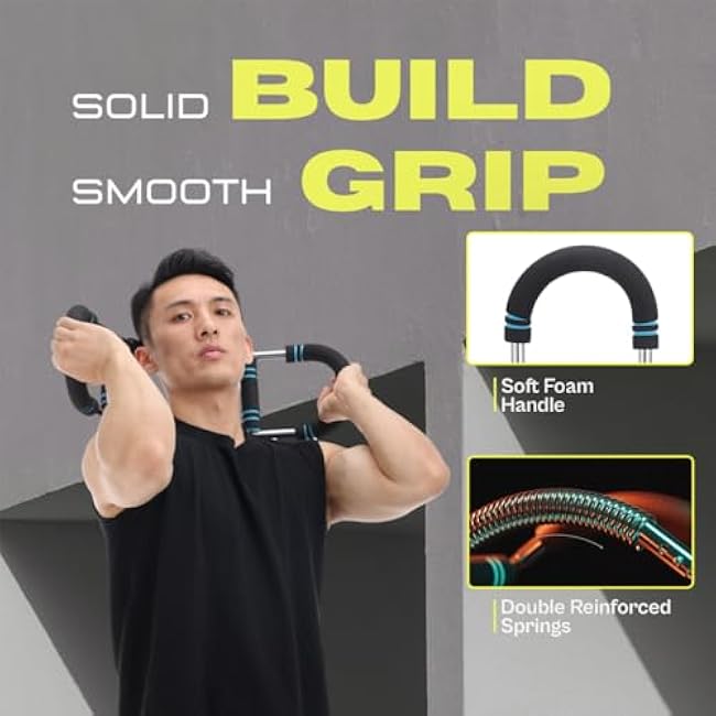 Twister Arm Trainer 80-120 lb Adjustable Chest Workout Equipment for Men & Women | Arm and Chest Muscle Trainer with 4 Springs & Training Poster Detachable Arm Twister Exerciser Home Fitness Equipment