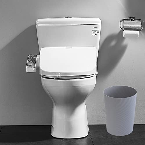 Image of Plastic Small Bathroom Trash Can Wastebasket Garbage Can, Grey, 2 Pack | Sturdy-Easy to Clean, Bathroom, Laundry Room, Kitchen, Office, Kids Room, Dorm, Bedroom, 1.8 Gallon