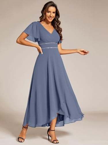 Image of Ever-Pretty Summer A-Line V-Neck Formal Dress for Women Empire Waist Chiffon Mother of the Bride Wedding Guest Dresses 41981