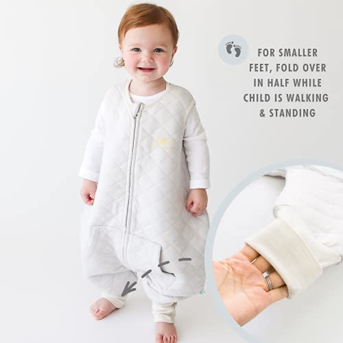 Tealbee Dreamsuit: Toddler Sleep Sack With Feet 2T 3T - 1.2 Tog Four Season Baby Wearable Blanket For Walkers - Bamboo, Organic Cotton Sleeping Bag - Sunshine #TOP4