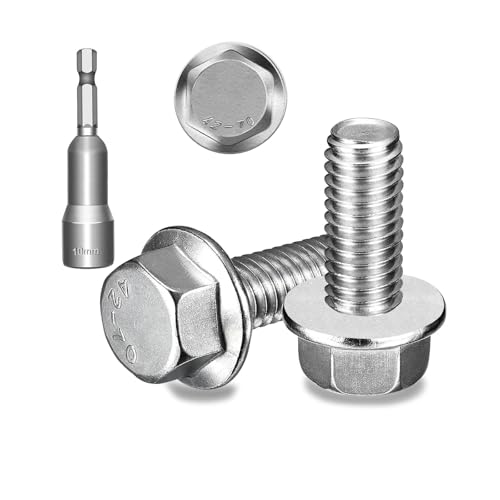 Ezitruz Viti a flangia esagonale, M6 x 12 mm, DIN 6921, in acciaio inox A2 V2A, con flangia, per mobili, edilizia, ingegneria