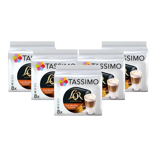 Tassimo LOR Caramel Latte Macchiato Coffee Pods Pack of 5 Total 40 Cups