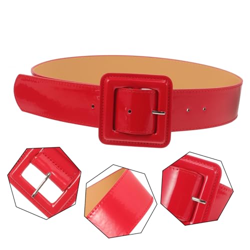 Fashion Women Belt Sleek Classical Leather Waist Belt Adjustable Work Business Dress Belt Black4