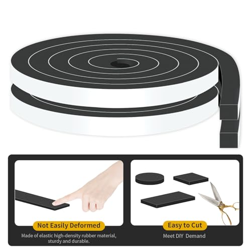 Image of Foam Weather Stripping Tape,High Density CR,1 in x 1 in x 13Ft | Weather Stripping Door Seal Strip for Insulating Door Frame, Window, Air Conditioner,Self Adhesive Sealing Weatherstrip,Black