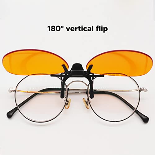 Image of Blue Light Blocking Clip On Glasses, Efficient 180 Degree Vertical Flip PC Lens, for Computer (Rectangle)