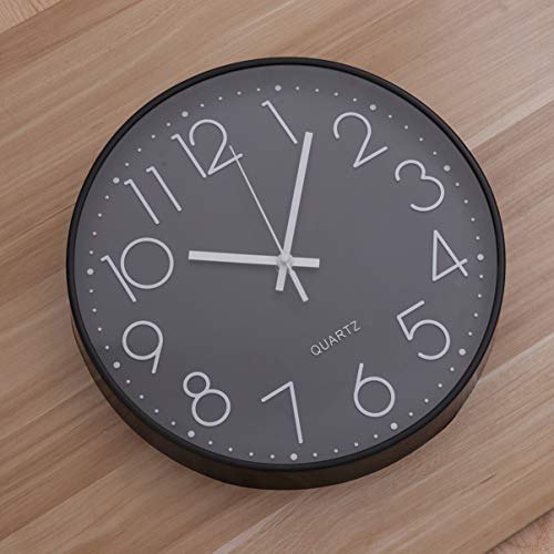 Relógio de parede silencioso de quartzo para parede, relógio de parede decorativo de plástico para p